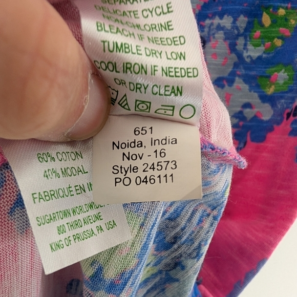 Lilly Pulitzer Dress Womens M Pink Tiki Blue Surfcrest Out On A Limb Swing Mini - Picture 6 of 10